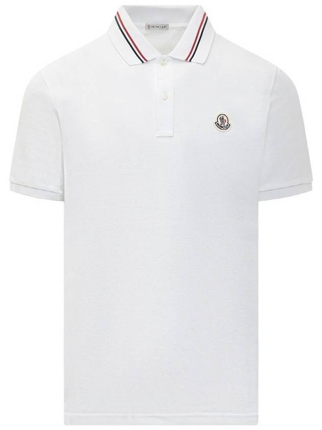 Logo Patch Polo Shirt White - MONCLER - BALAAN 2