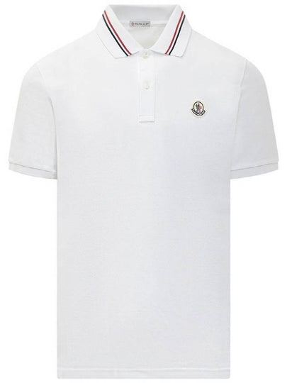 Logo Patch Polo Shirt White - MONCLER - BALAAN 2