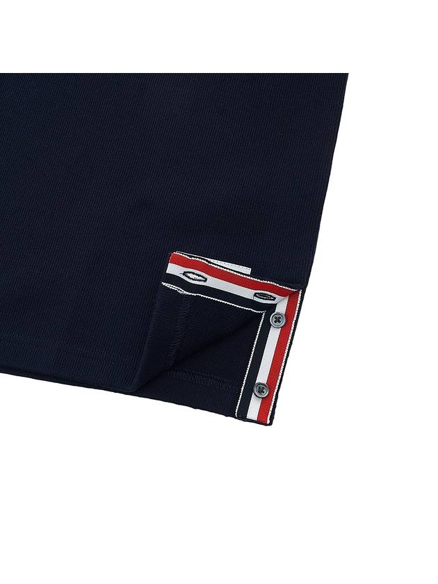 Double Face Cotton Knit 4 Bar Button Shirt Jacket Navy - THOM BROWNE - BALAAN 9