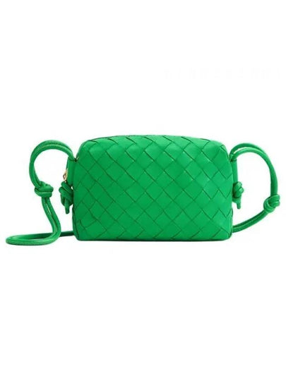 Intrecciato Loop Small Leather Cross Bag Parakeet - BOTTEGA VENETA - BALAAN 2