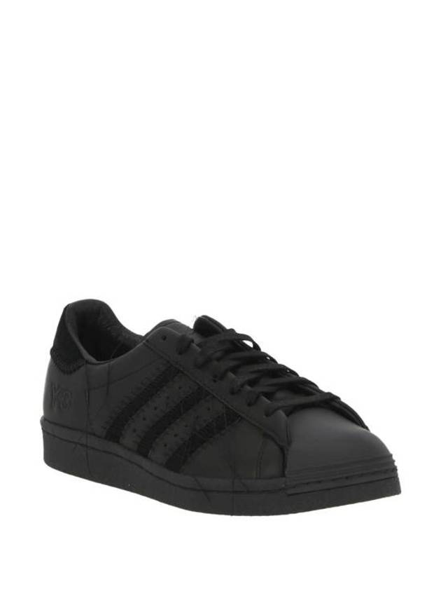 Superstar Leather Low Top Sneakers Black - Y-3 - BALAAN 3