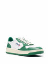 Men's Medalist Leather Low Top Sneakers Green - AUTRY - BALAAN 3