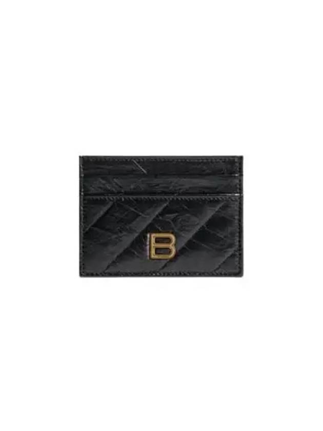 Crush Quilted Calfskin Card Wallet Black - BALENCIAGA - BALAAN 3