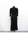 Logo Plaque Zipper Viscose Long Dress Black - PRADA - BALAAN 3