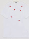 P1T3383 WHITE Manny Red Heart Short Sleeve T Shirt - COMME DES GARCONS - BALAAN 1