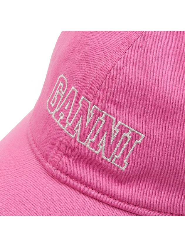 Logo Cotton Ball Cap Pink - GANNI - BALAAN 7