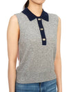 Polo Collar Vest Grey - GANNI - BALAAN 6