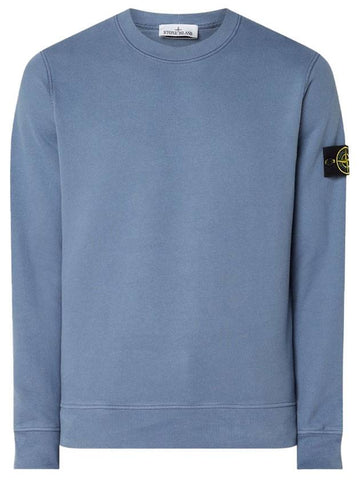 Men's Wappen Patch Crew Neck Sweatshirt Pastel Blue - STONE ISLAND - BALAAN 1