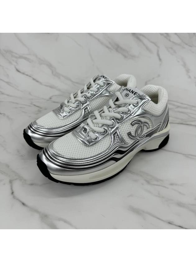 Shasix Sneakers Fabric Laminated Silver G39792 - CHANEL - BALAAN 4