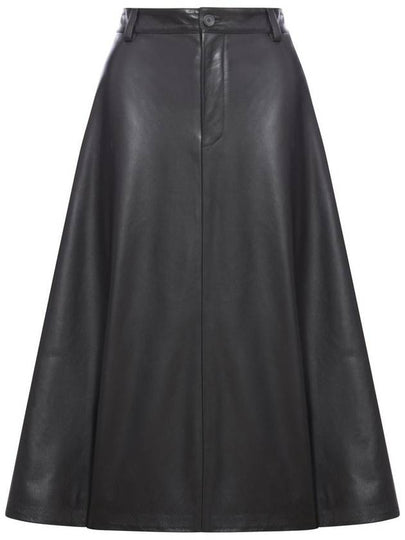 Flare leather A line skirt black - BALENCIAGA - BALAAN 2