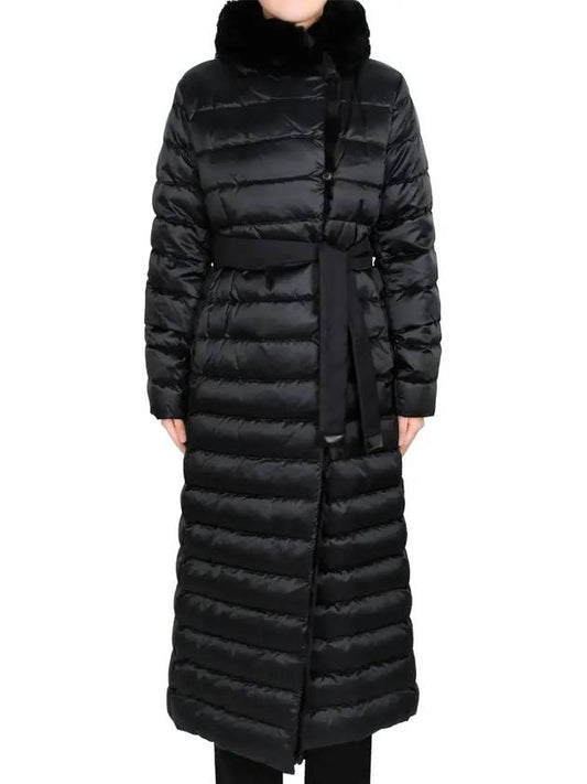 Black Noveci Reversible Cube Hooded Goose Down Jacket 003 - MAX MARA - BALAAN 1