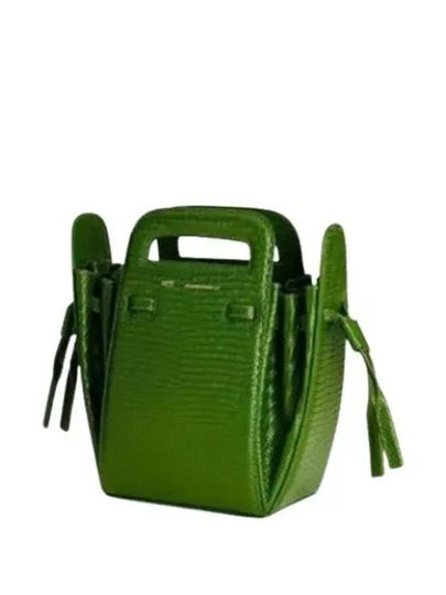 Bucket Accordion Shoulder Bag Green - AMI - BALAAN 2