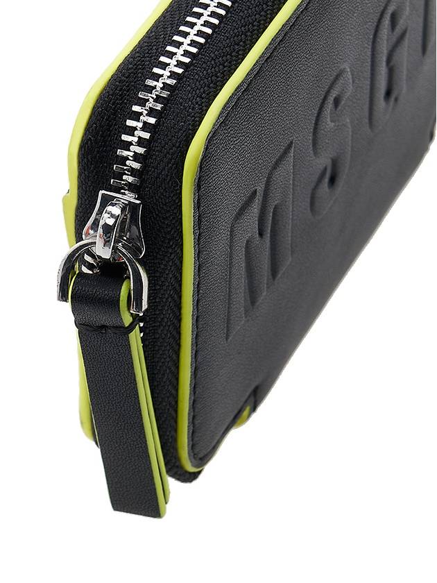 Logo Zip Around Half Wallet Black - MSGM - BALAAN 8