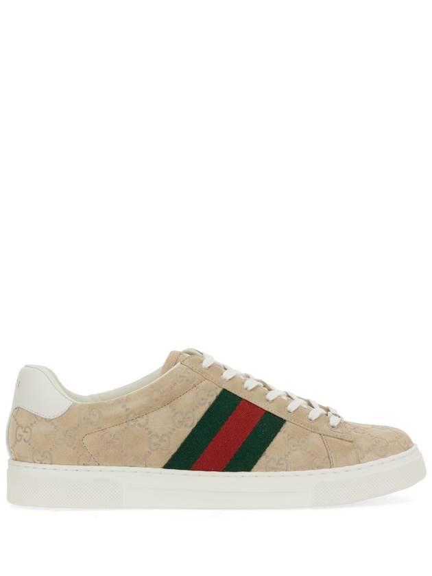 Web Ace GG Supreme Low Top Sneakers Beige Ebony - GUCCI - BALAAN 3