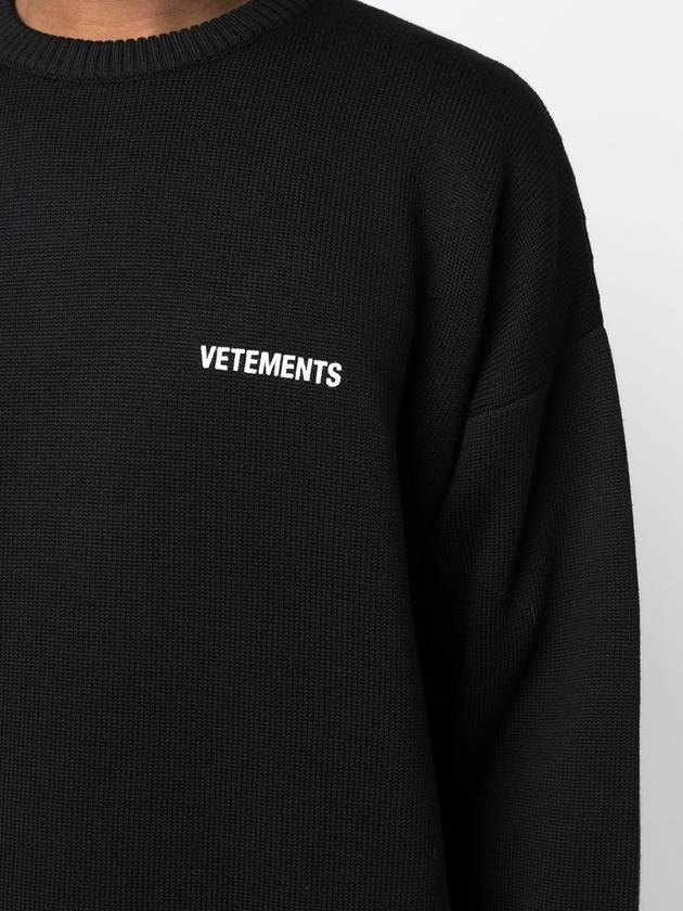 Small Logo Wool Knit Top Black - VETEMENTS - BALAAN 7