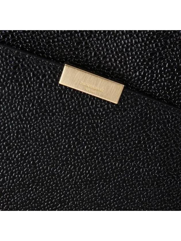 RWB Tab Leather Document Small Clutch Bag Black - THOM BROWNE - BALAAN 7