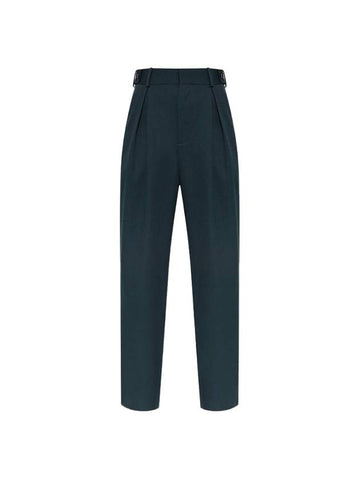 Wool Straight Pants Green - BOTTEGA VENETA - BALAAN 1