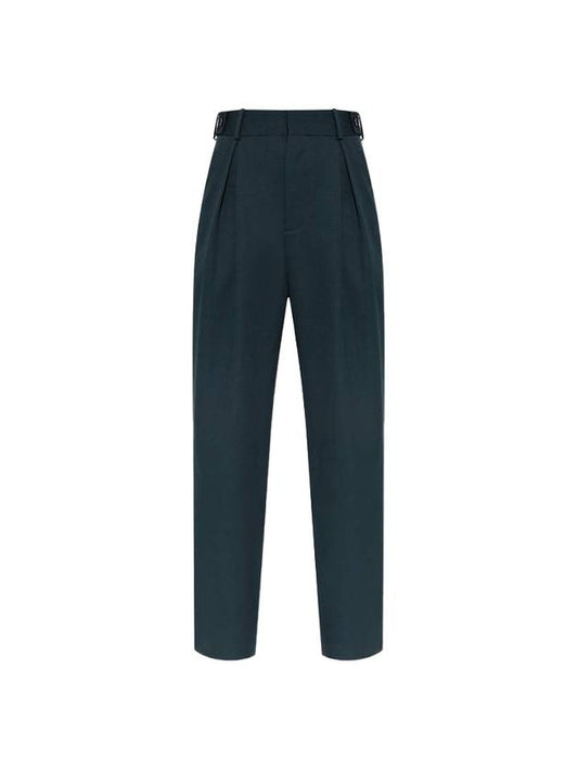 Wool Straight Pants Green - BOTTEGA VENETA - BALAAN 1