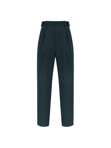 Wool Straight Pants Green - BOTTEGA VENETA - BALAAN 1