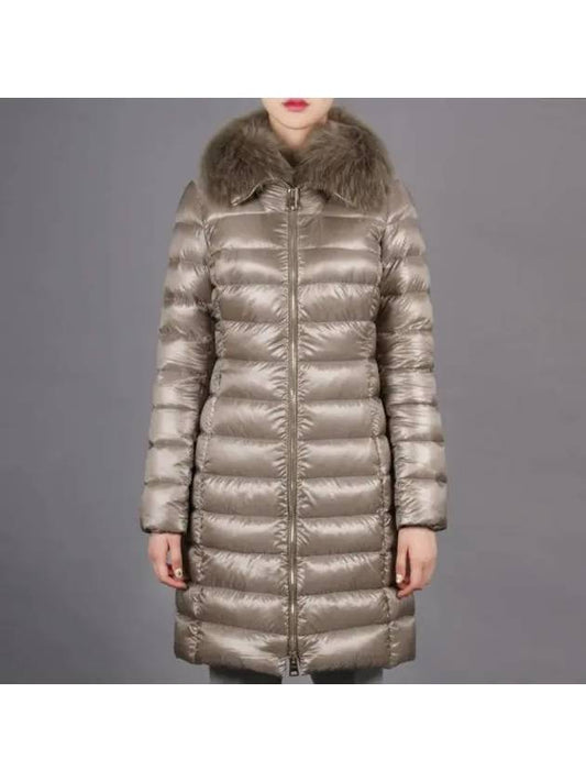 Women's Elisa Full Zip Up Fox Fur Long Padding Beige - HERNO - BALAAN 2
