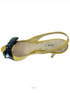 Patton Ribbon Open Toe Leather Slingback Heel Yellow - MIU MIU - BALAAN 5