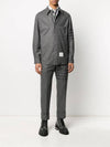 Snap Front Cashmere Wool Shirt Jacket Grey - THOM BROWNE - BALAAN 5