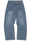 Two Tuck Wide Denim Pants Light Blue - DE GRAND MATIN - BALAAN 3