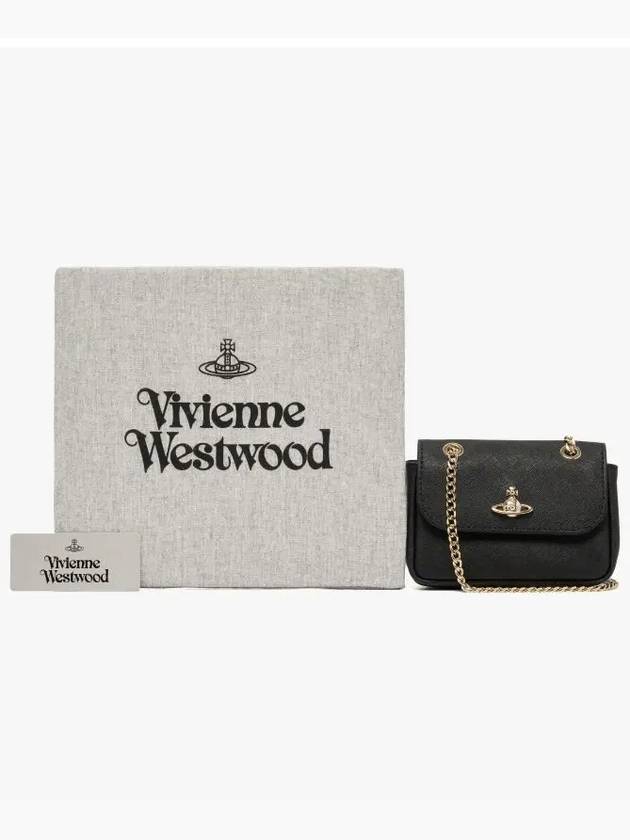 Logo Small Chain Cross Bag Black - VIVIENNE WESTWOOD - BALAAN 5