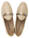 Logo Chain Metal Leather Loafers Desert Beige - MIU MIU - BALAAN 3