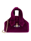 Women s Shoulder Bag Vivienne Westwood Velvet Frame Purple - VIVIENNE WESTWOOD - BALAAN 2