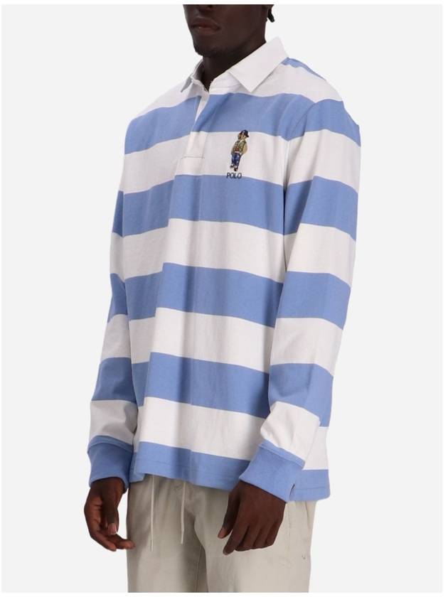 Striped Long Sleeve PK Shirt Blue - POLO RALPH LAUREN - BALAAN 5