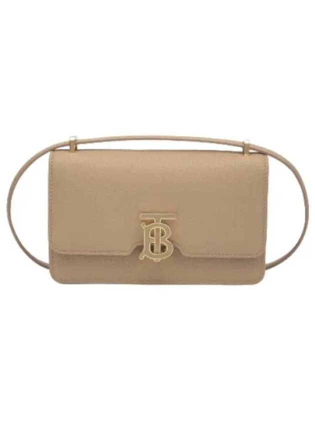 Mini Grainy Leather Cross Bag Oat Beige - BURBERRY - BALAAN 1