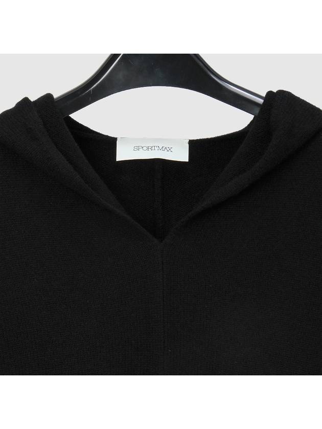 SPORTMAX CENTRO Hooded Wool Cashmere Sweater CENTRO 008 BLACK MXC040 - MAX MARA SPORTMAX - BALAAN 3