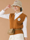 Knit zip up vest CAMEL - MONBIRDIE GOLF - BALAAN 3