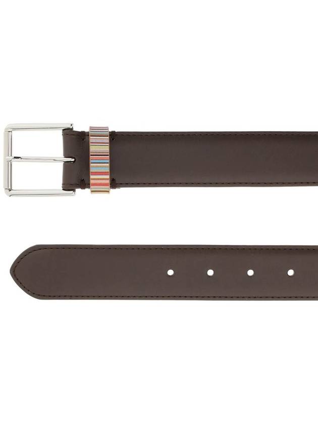 Signature Striped Leather Dark Brown - PAUL SMITH - BALAAN 4