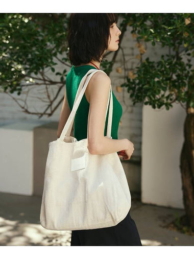 _ HERRINGBONE ECO SHOULDER BAG IVORY - THE GREEN LAB - BALAAN 1