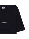 24/1 Jersey Garment Dyed Logo Short Sleeve T-Shirt Black - CP COMPANY - BALAAN 7