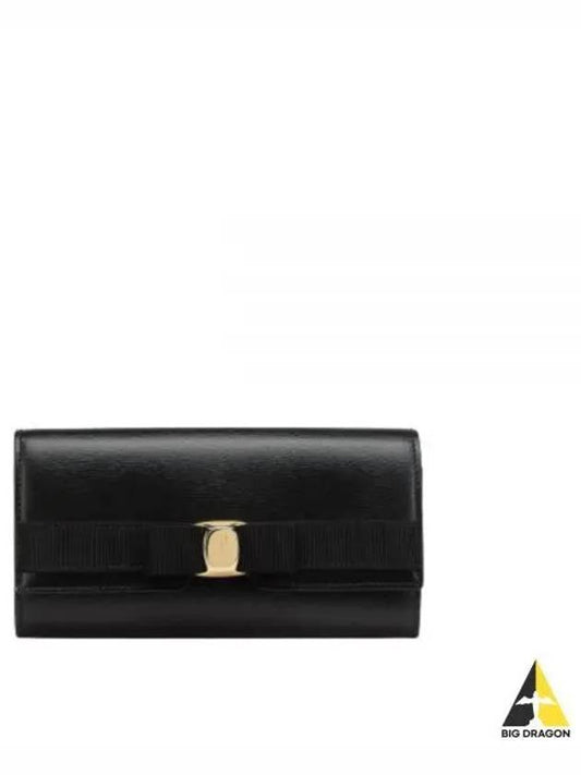 Vara Bow Continental Long Wallet Black - SALVATORE FERRAGAMO - BALAAN 2