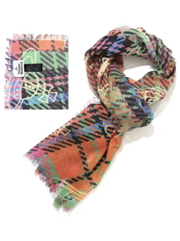 ORB Mac Andy Wrap Check Wool Silk Scarf - VIVIENNE WESTWOOD - BALAAN 2