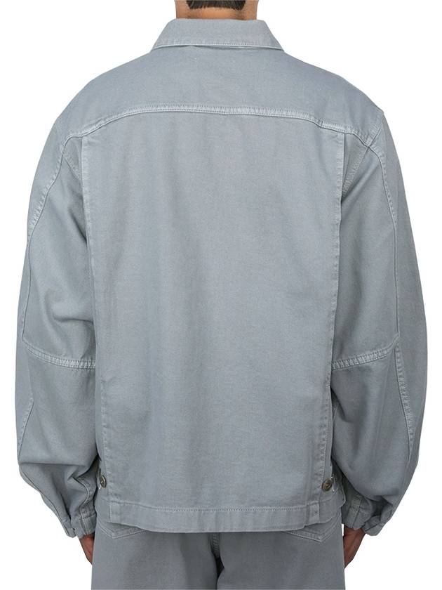 Boxy Oversized Denim Jacket Snow Blue Grey - LEMAIRE - BALAAN 5