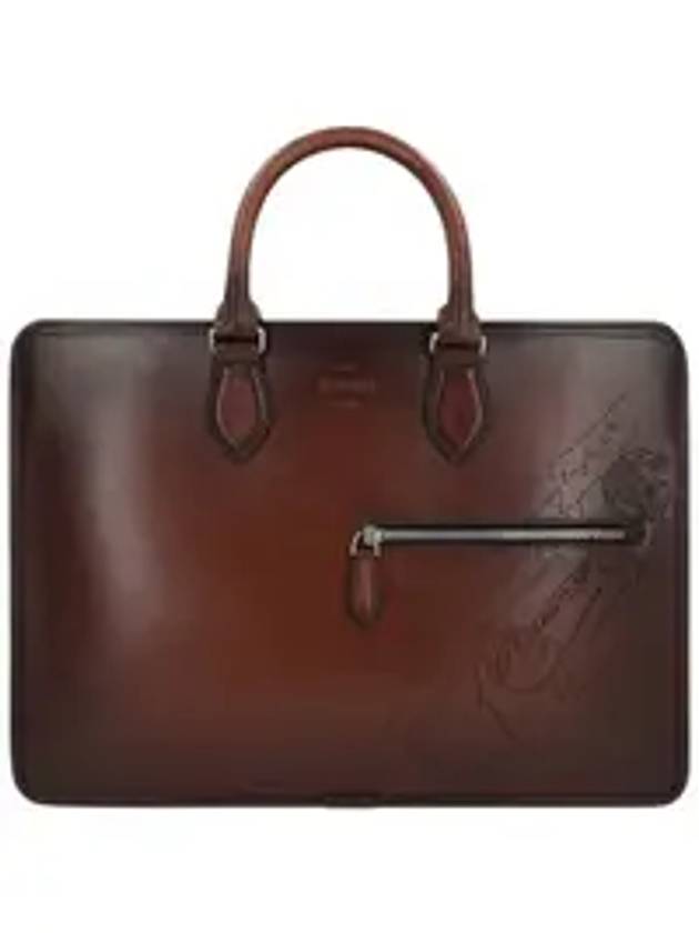 Scritto Leather Brief Case Brown - BERLUTI - BALAAN 1