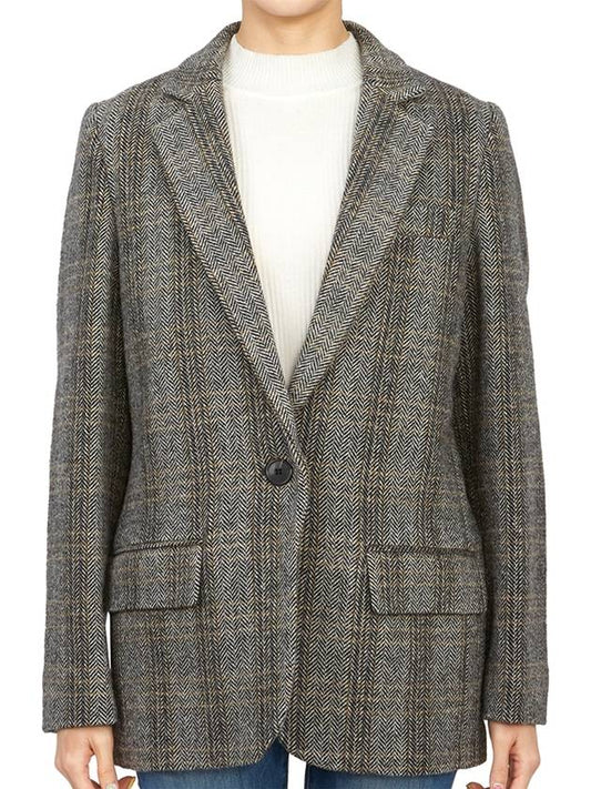 Charlyne Single Breasted Wool Blazer Jacket Grey - ISABEL MARANT - BALAAN 2