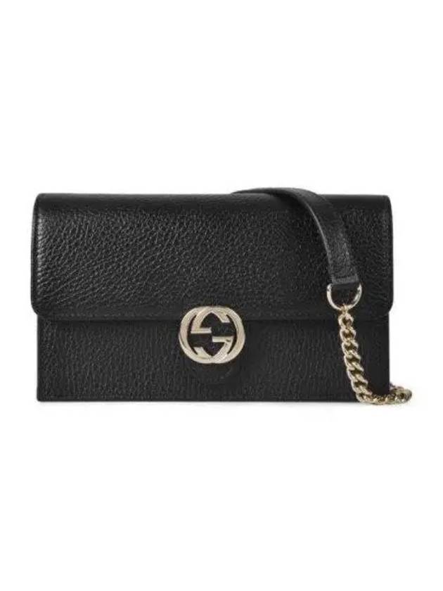 GG Interlocking Chain Strap Cross Bag Black - GUCCI - BALAAN 2