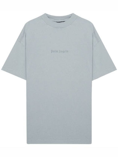 Reverse Logo Short Sleeve T-Shirt Light Grey - PALM ANGELS - BALAAN 1