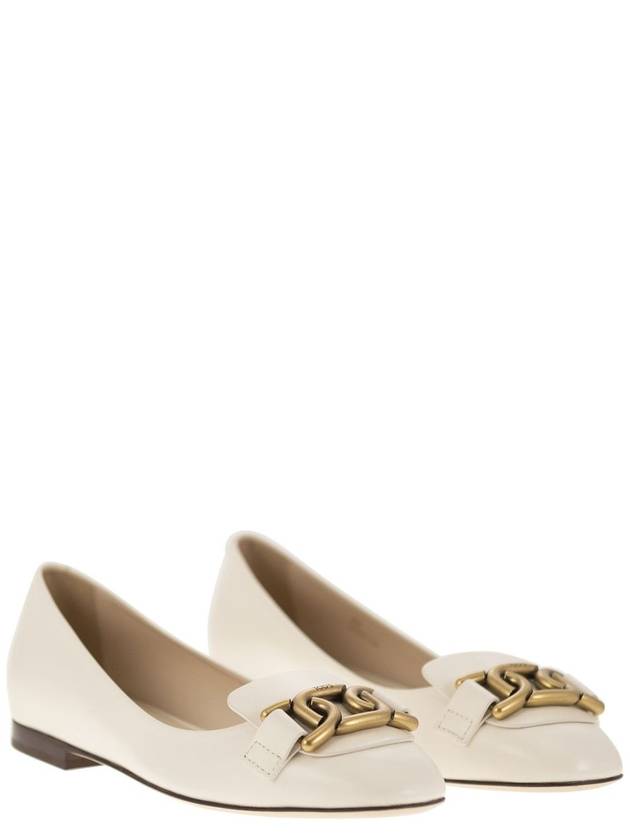 Kate Leather Ballerina White - TOD'S - BALAAN 5