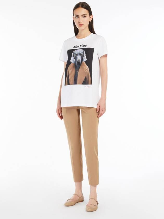 Cipria Print Jersey Short Sleeve T-Shirt White - MAX MARA - BALAAN 3