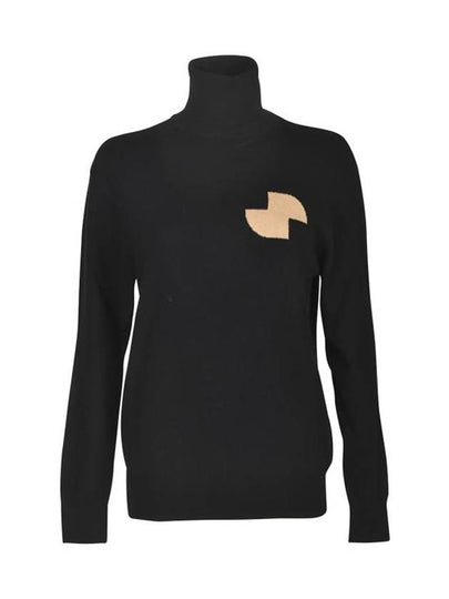 Wool Logo Turtleneck Black - PATOU - BALAAN 2