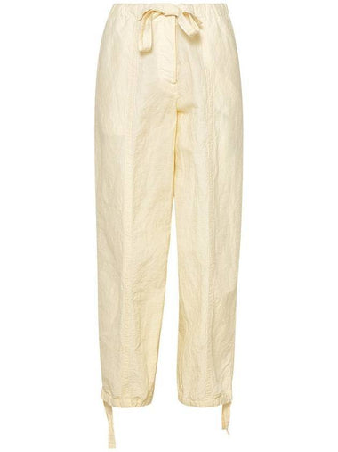 Women's Drawstring Straight Pants White - JIL SANDER - BALAAN 1