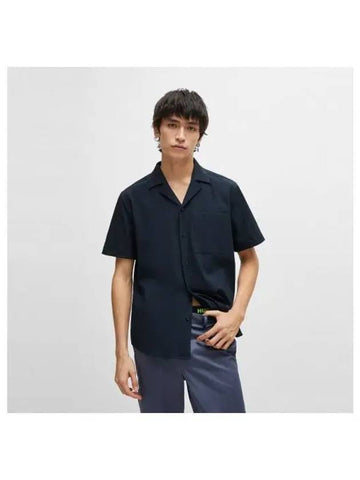 HUGO seersucker short sleeve shirt relaxed fit 50514173 405 - HUGO BOSS - BALAAN 1