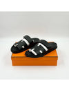 Hermes Chypre H Logo Calfskin Sandals Black - HERMES - BALAAN 2